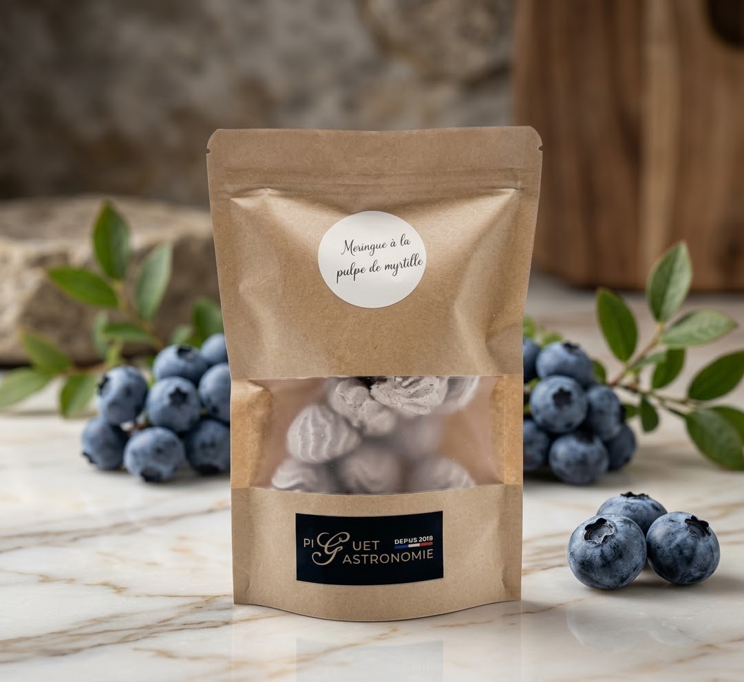 Meringue à la pulpe de myrtilles